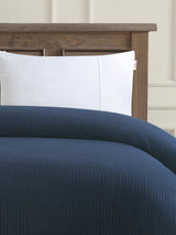 Channel Row Quilted Bedspread Navy Iris