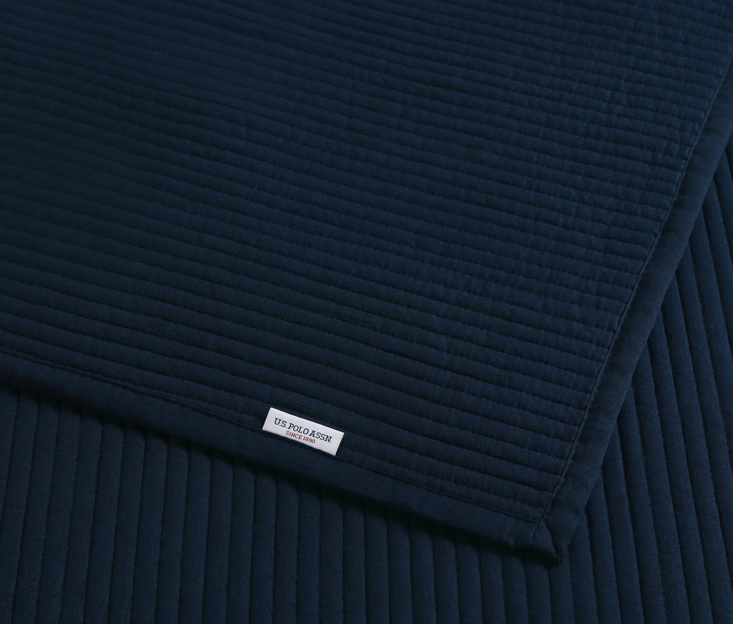 Channel Row Quilted Bedspread Navy Iris