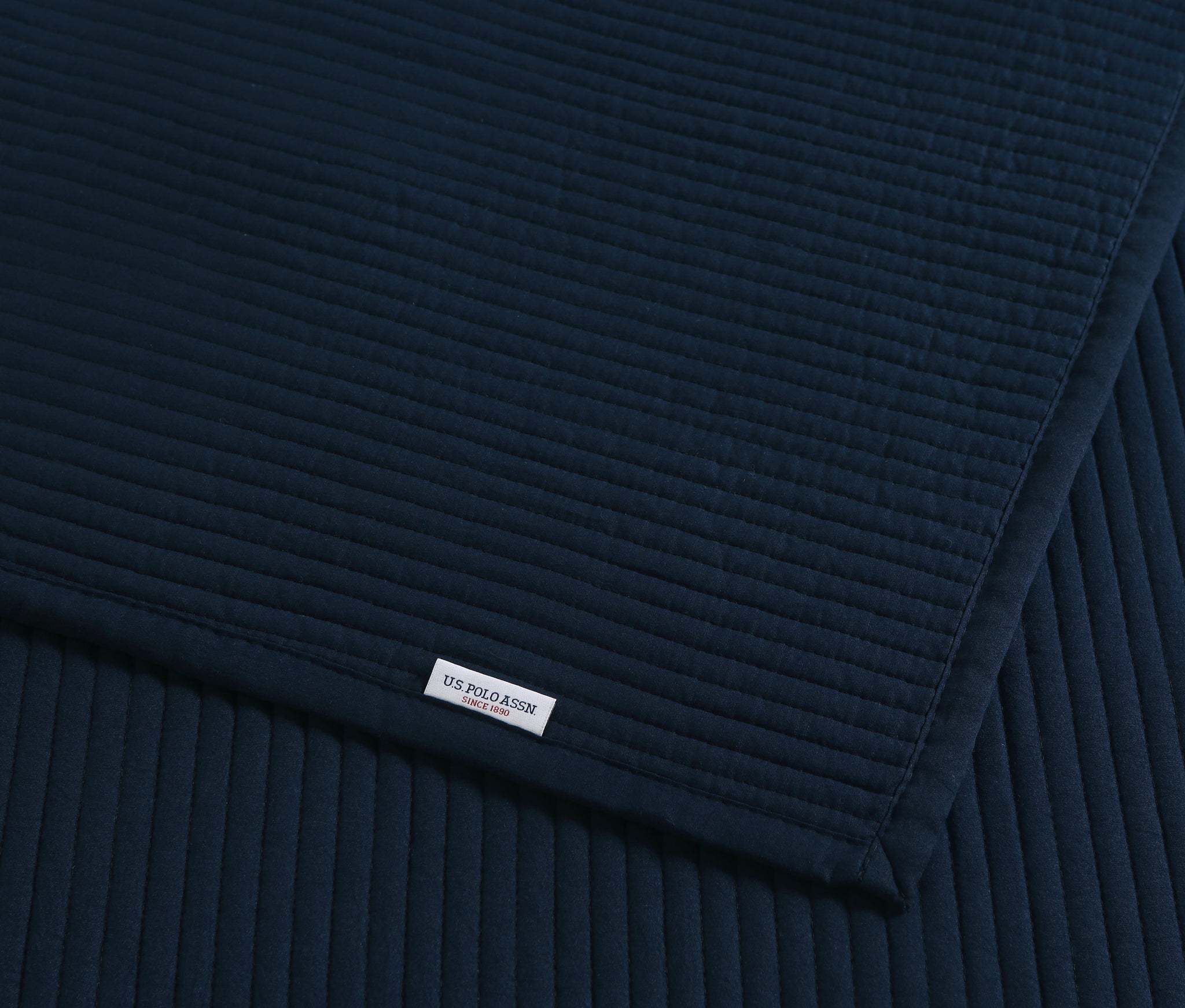 Channel Row Quilted Bedspread Navy Iris