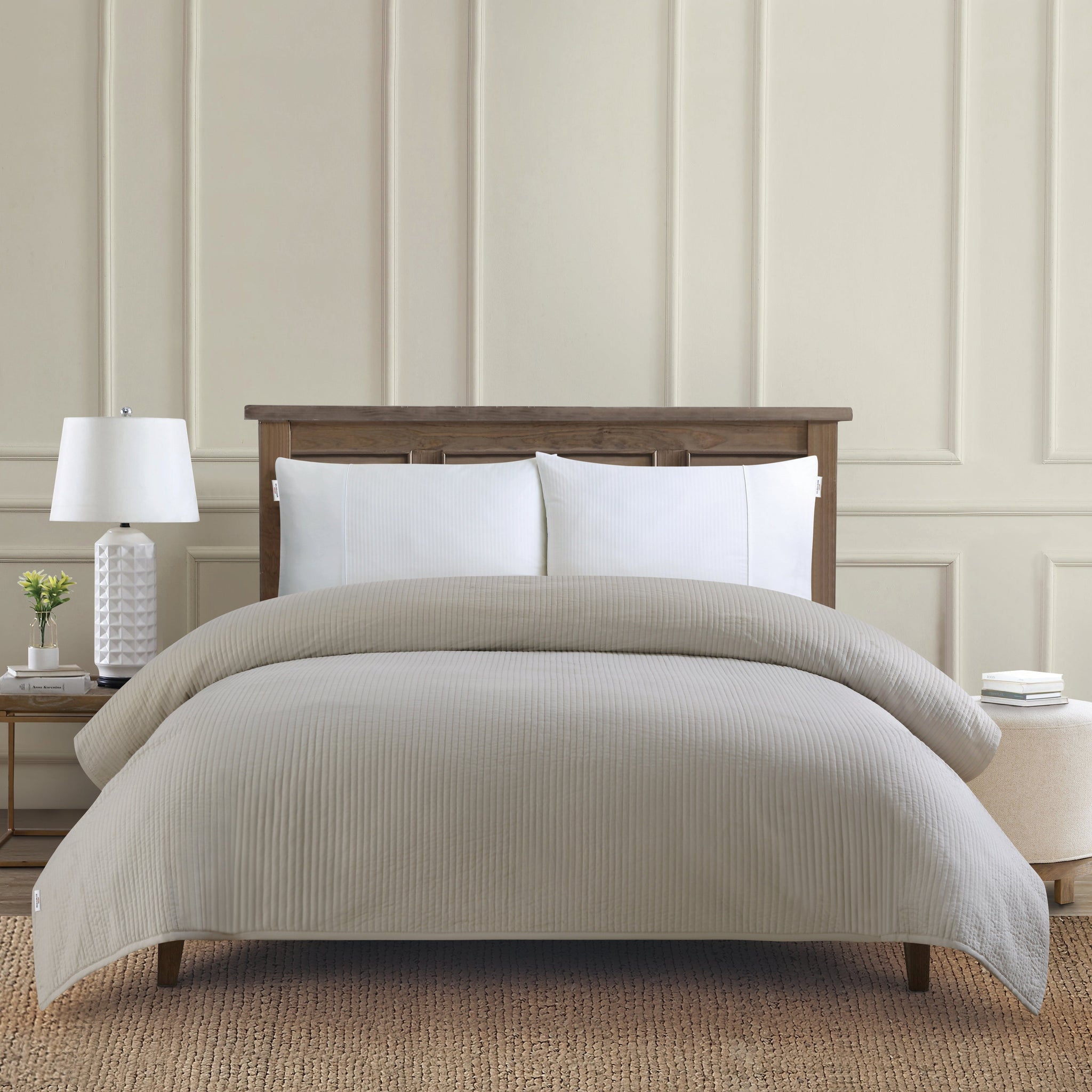 Channel Row Quilted Bedspread Cloud Cream