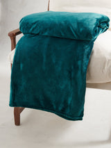 Premium Plush Fleece Throw Teal Green