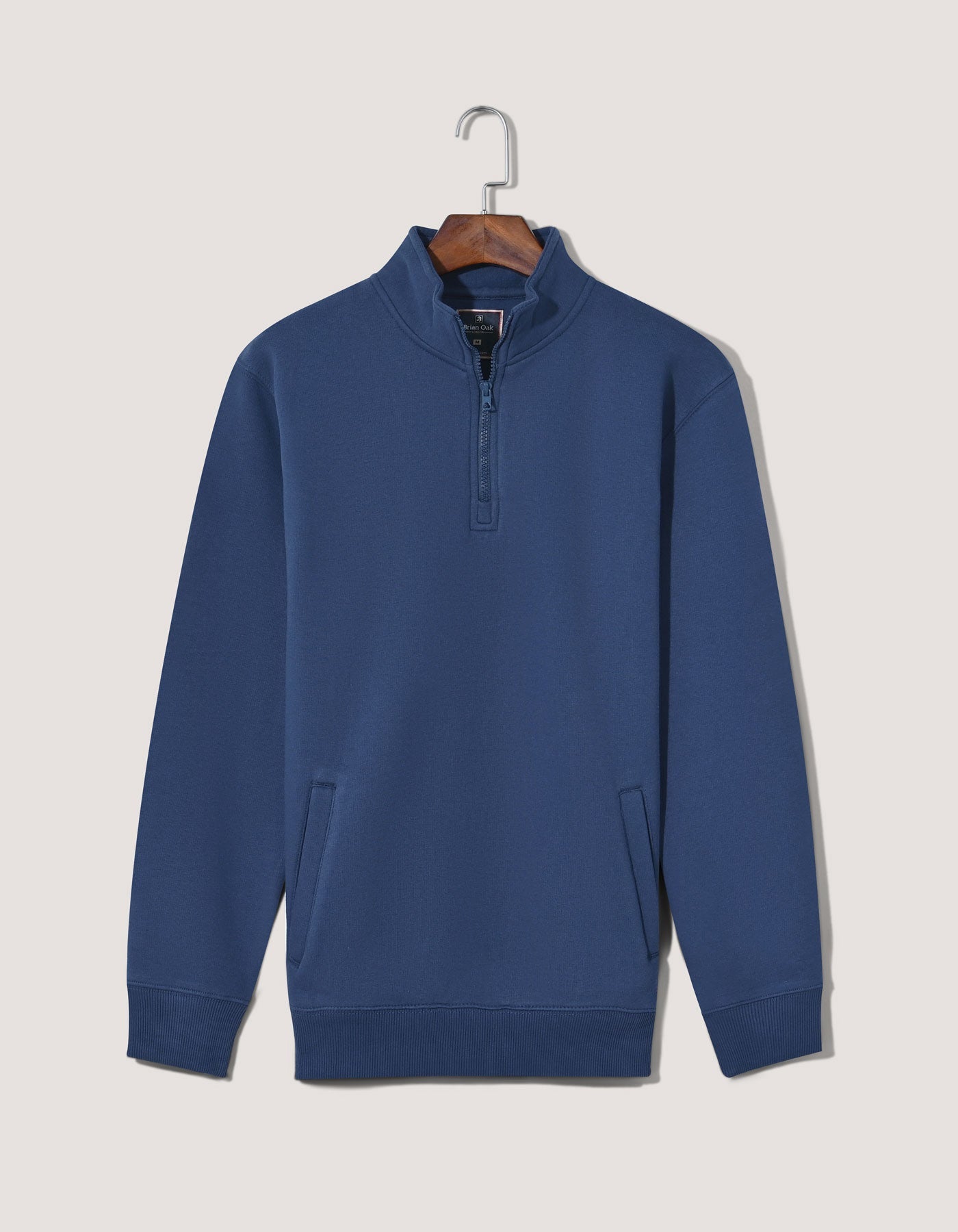 Mid Blue Mock Neck Fleece Zipper