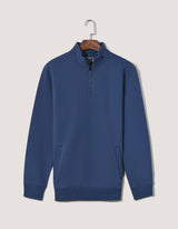 Mid Blue Mock Neck Fleece Zipper