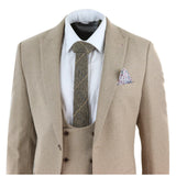 Men' 3 Piece Suit Tan Brown Double Breasted