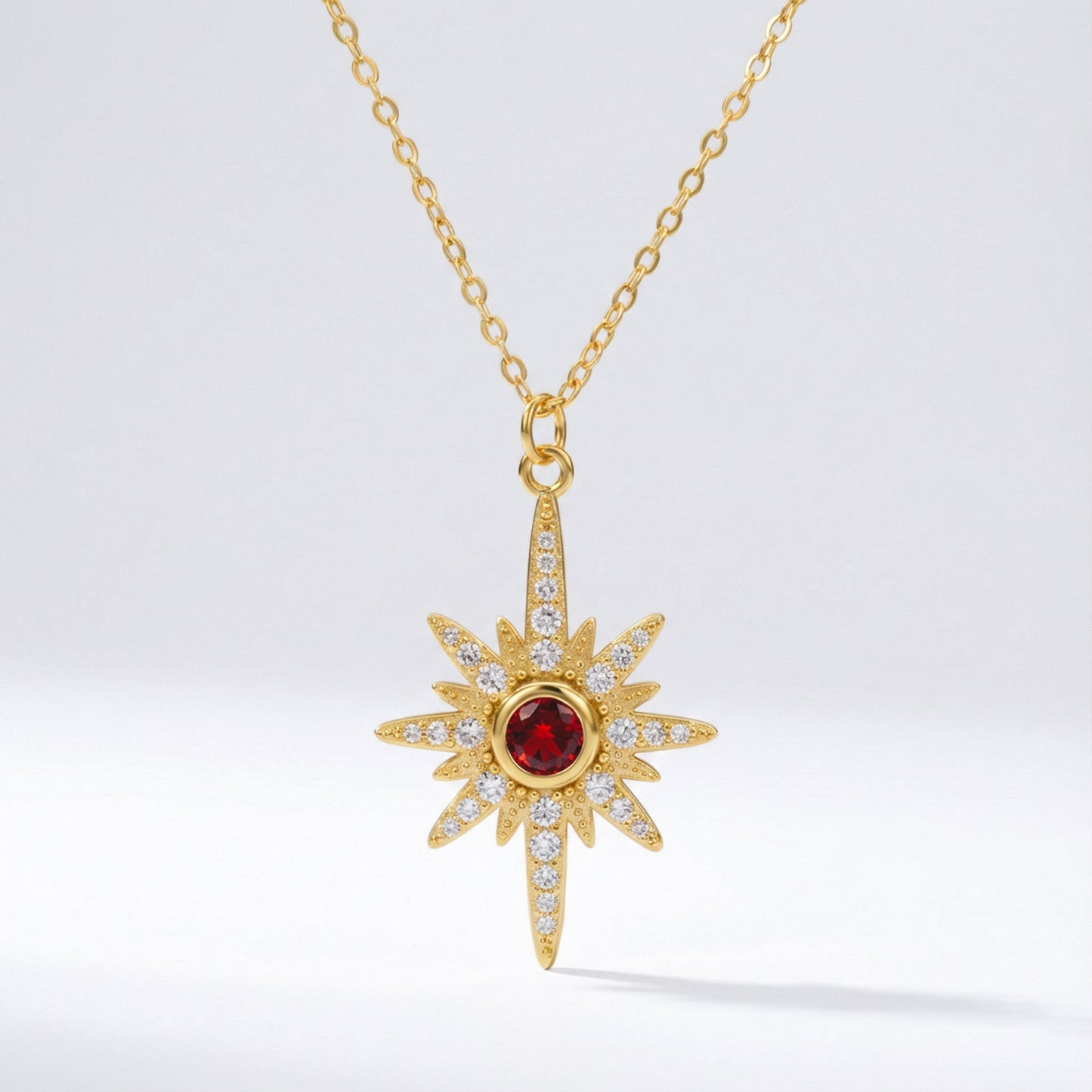 Heidi North Star Birthstone Necklace | 18K Gold Plated