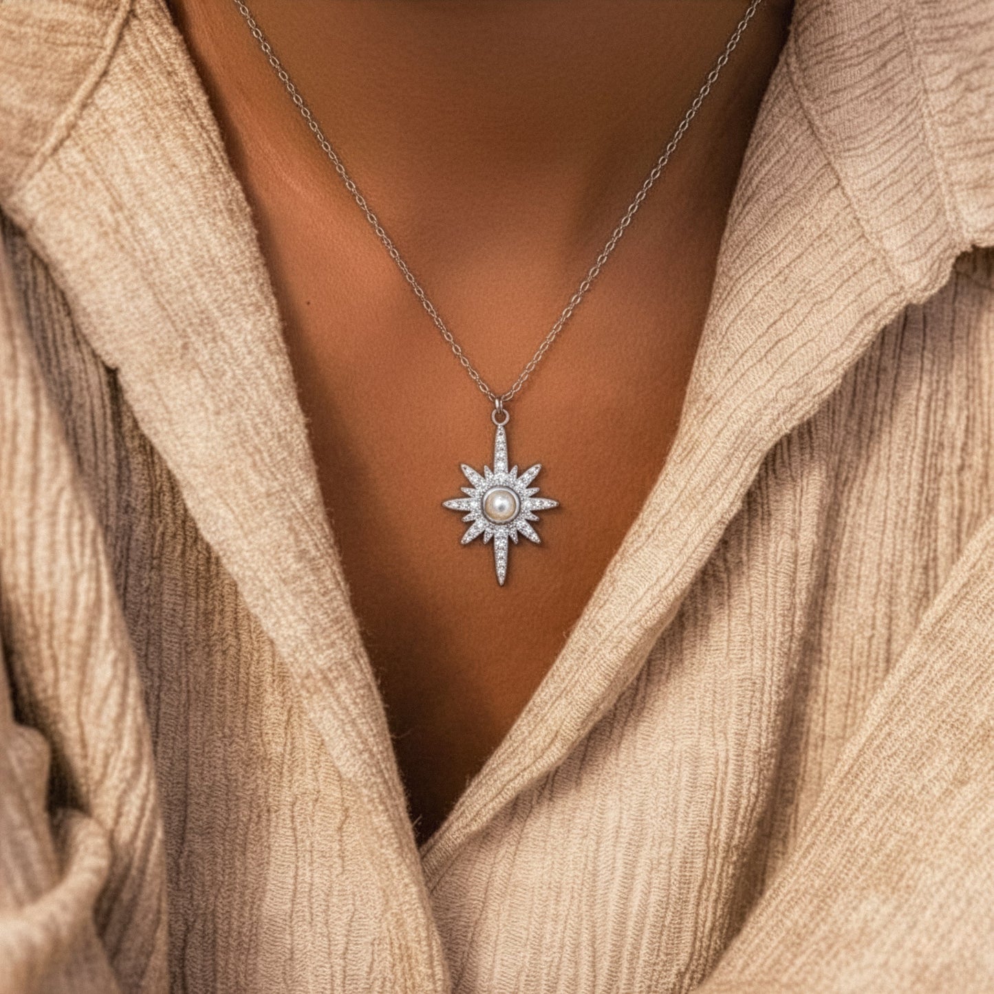 Heidi North Star Birthstone Necklace | 925 Sterling Silver