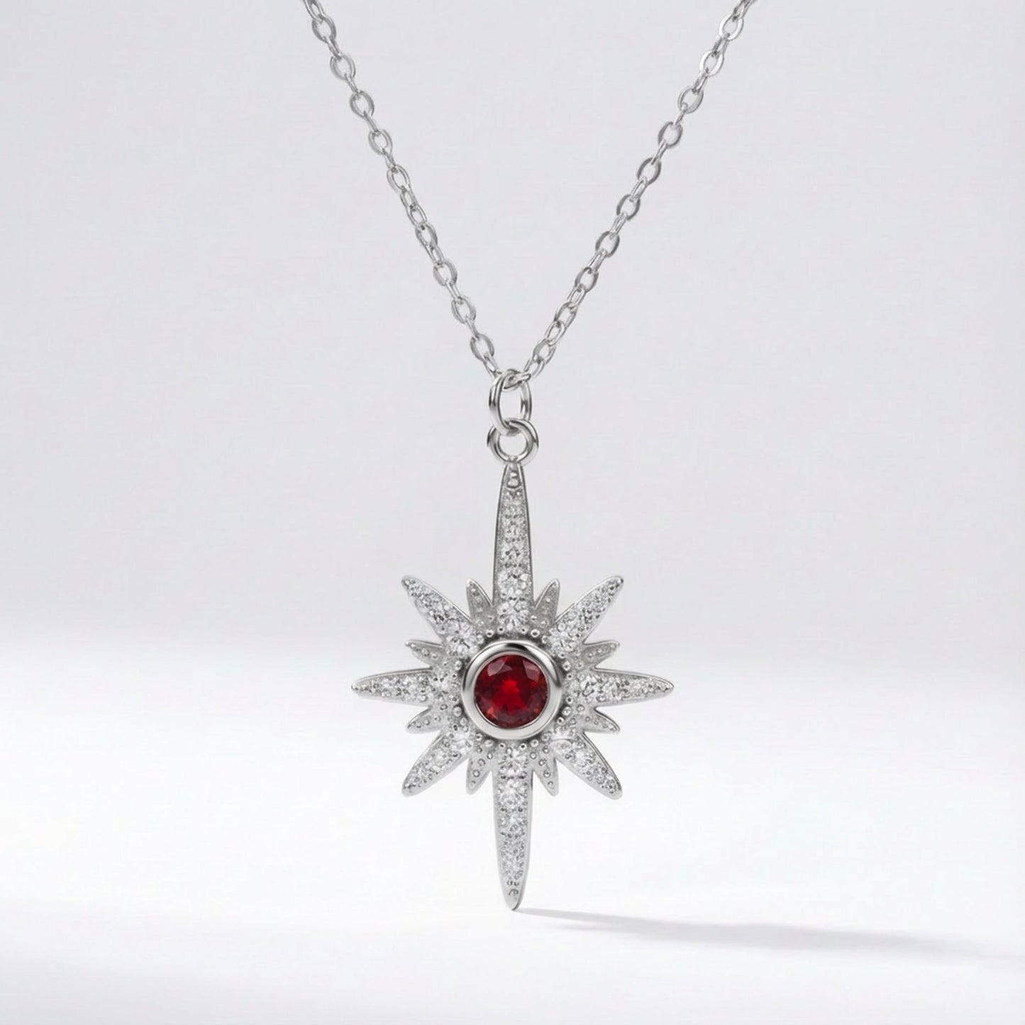 Heidi North Star Birthstone Necklace | 925 Sterling Silver