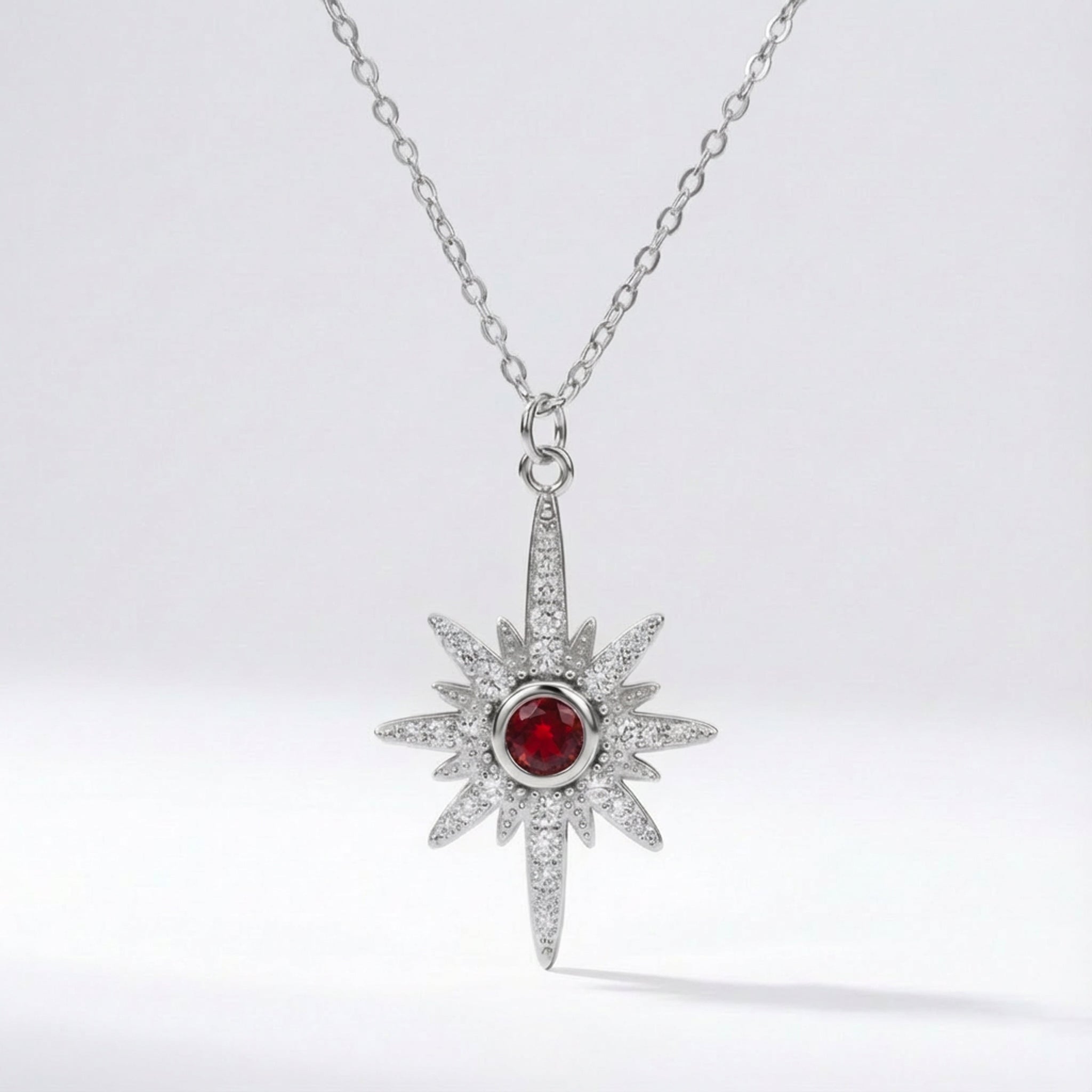 Heidi North Star Birthstone Necklace | 925 Sterling Silver
