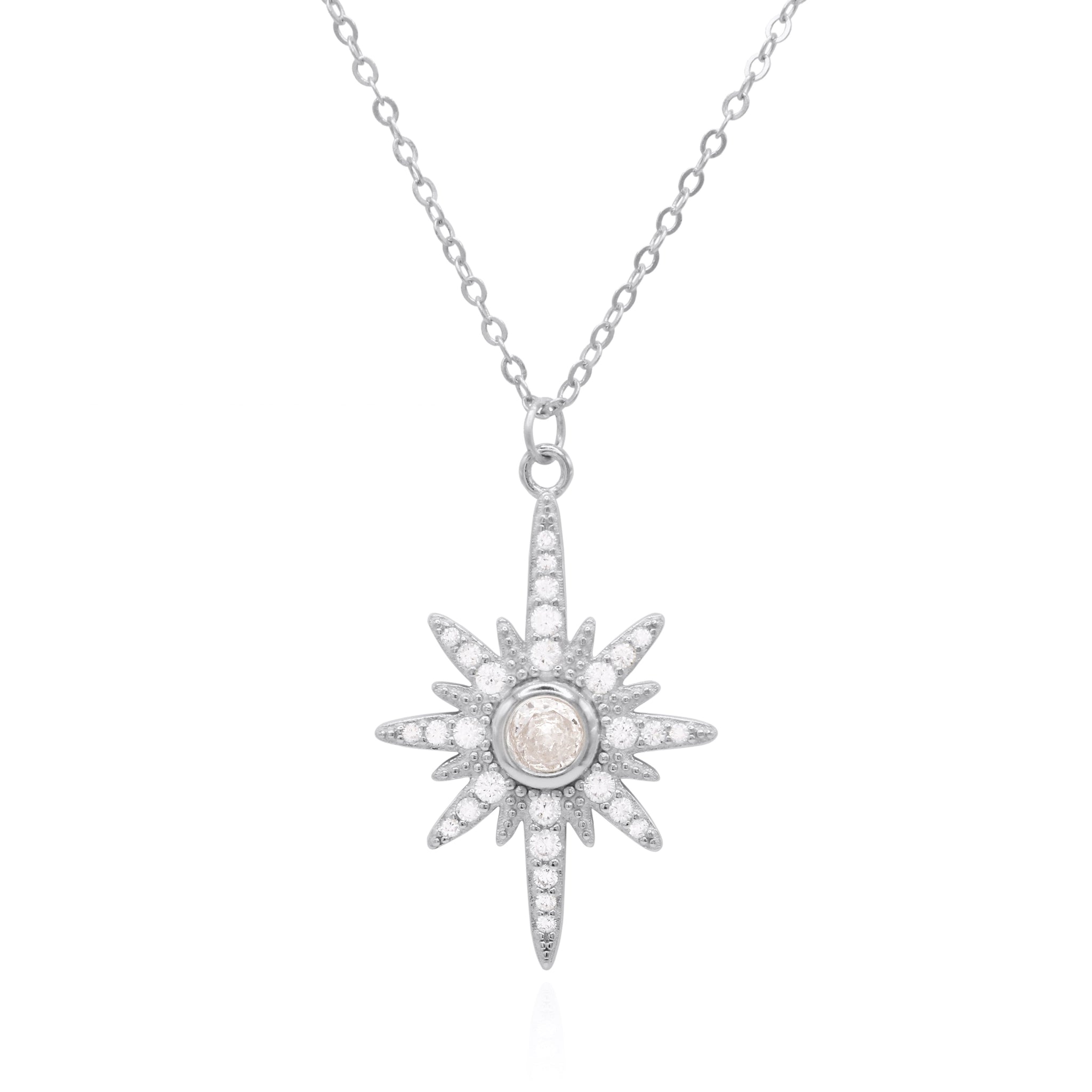 Heidi North Star Birthstone Necklace | 925 Sterling Silver