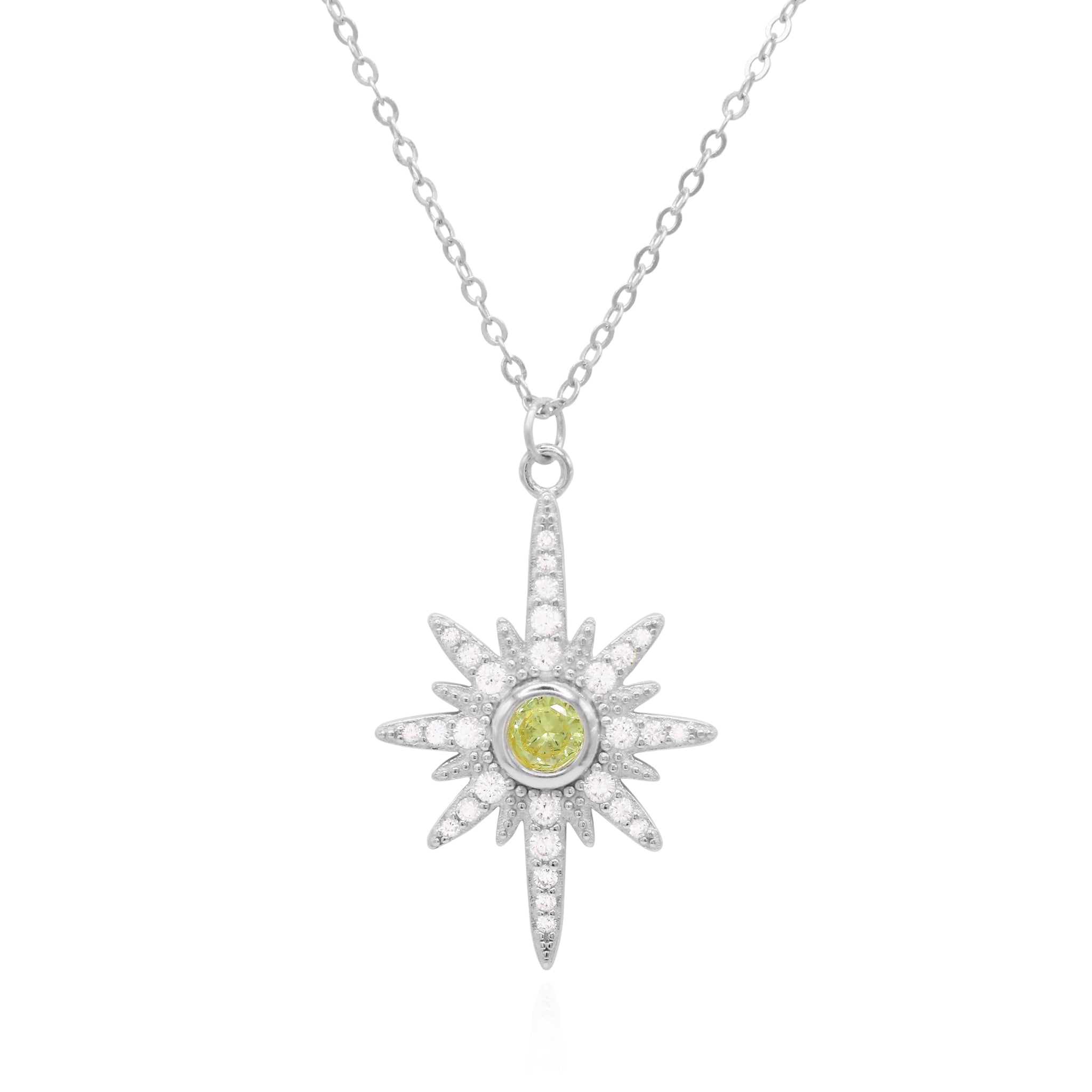 Heidi North Star Birthstone Necklace | 925 Sterling Silver