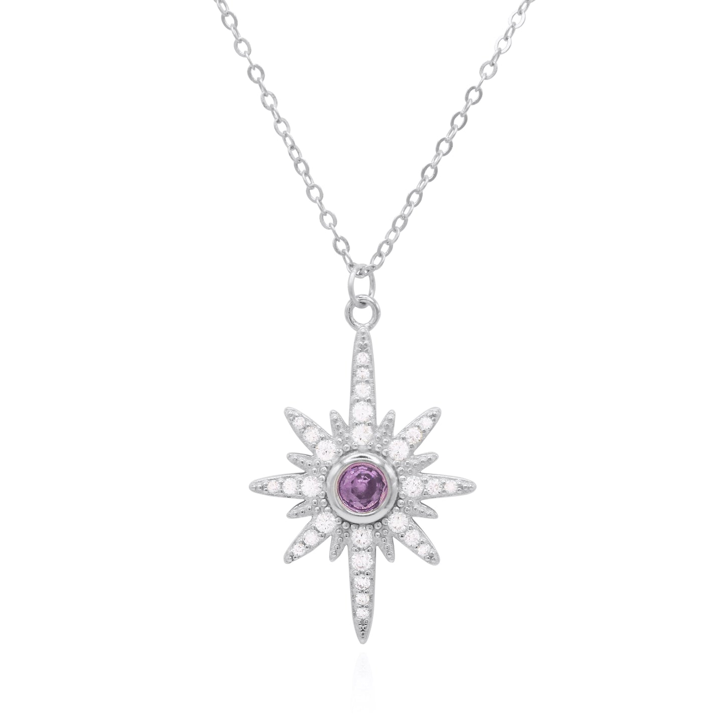 Heidi North Star Birthstone Necklace | 925 Sterling Silver