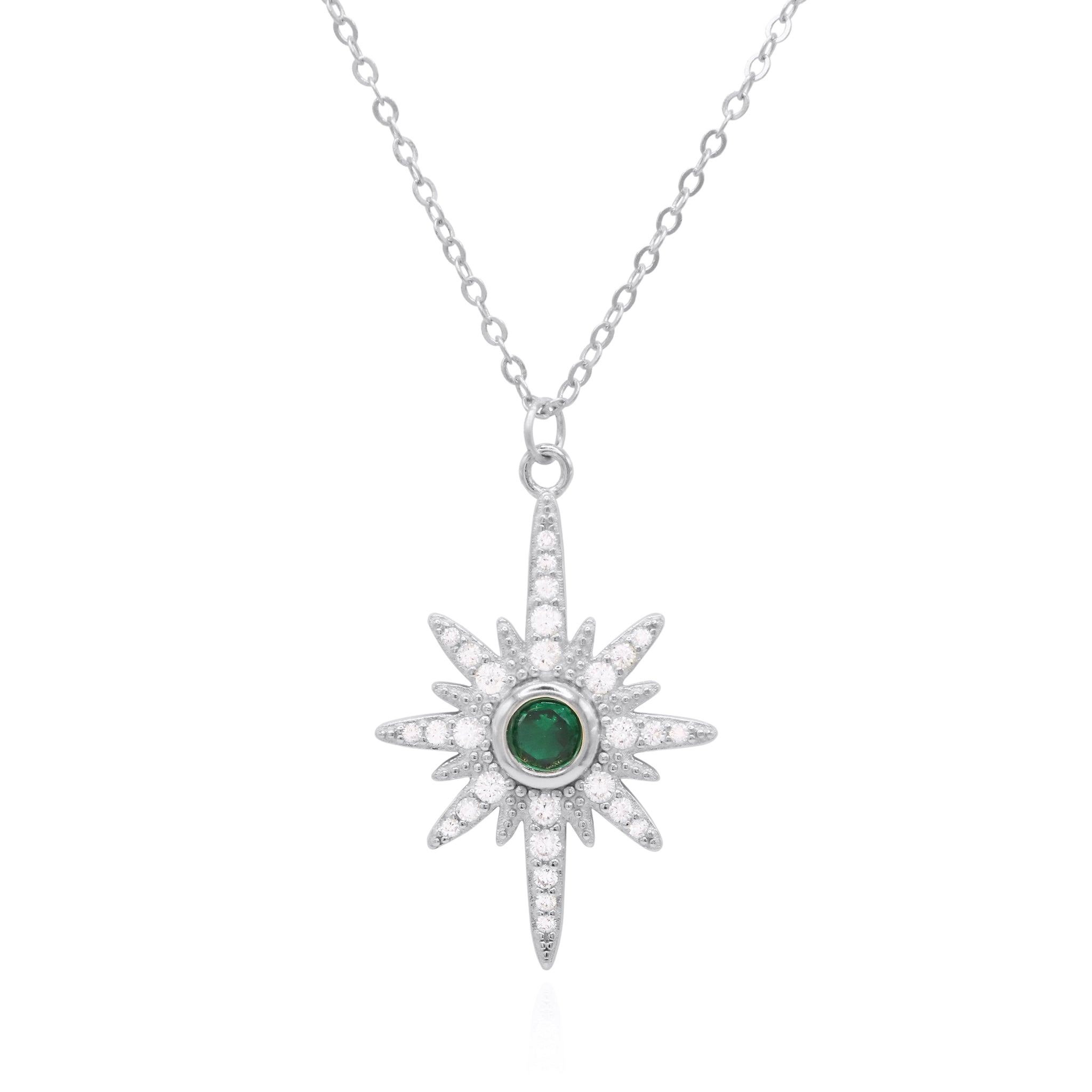 Heidi North Star Birthstone Necklace | 925 Sterling Silver