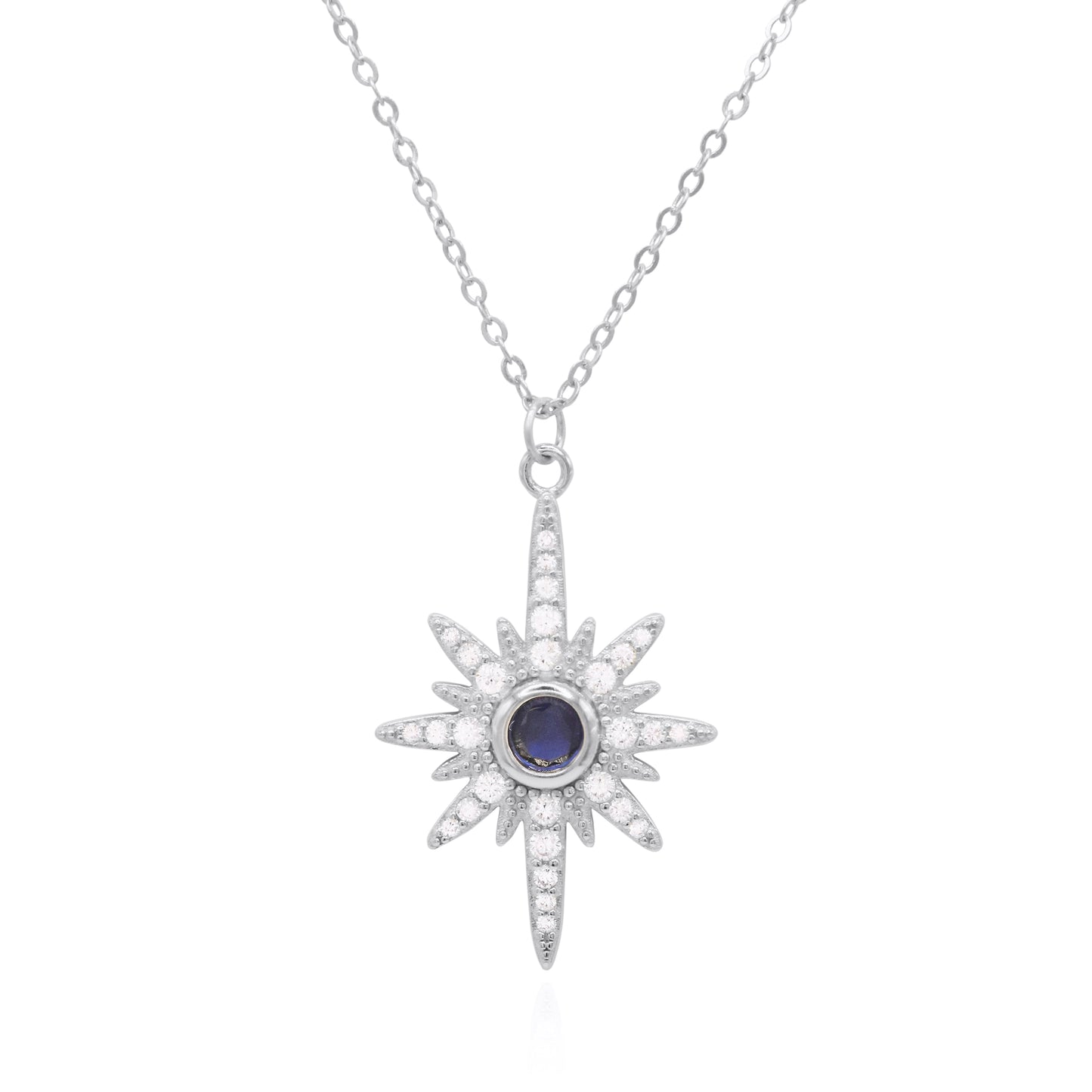 Heidi North Star Birthstone Necklace | 925 Sterling Silver