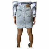 1980's Original Vintage Denim Acid Wash Skirt UK 8 - 10