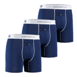 3-Pack: IKON X Men's 6" Boxers - Navy/White