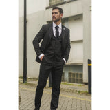 IM3 - Men's Black Checked Tailored Fit Suit