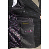 IM3 - Men's Black Checked Tailored Fit Suit
