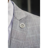 IM3 - Men's Grey Checked Tailored Fit Suit