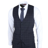 IM3 - Men's Navy Checked Tailored Fit Suit