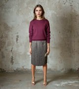 ORIGINAL VINTAGE SAINT LAURENT TWEED WOOL SKIRT UK 10 - 12