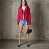 Gorgeous Preloved Red Juicy Couture Biker Jacket UK 8 - 10