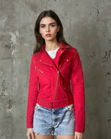 Gorgeous Preloved Red Juicy Couture Biker Jacket UK 8 - 10