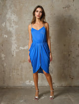 Original 1970's Vintage Electric Blue Disco Dress UK 6 - 8