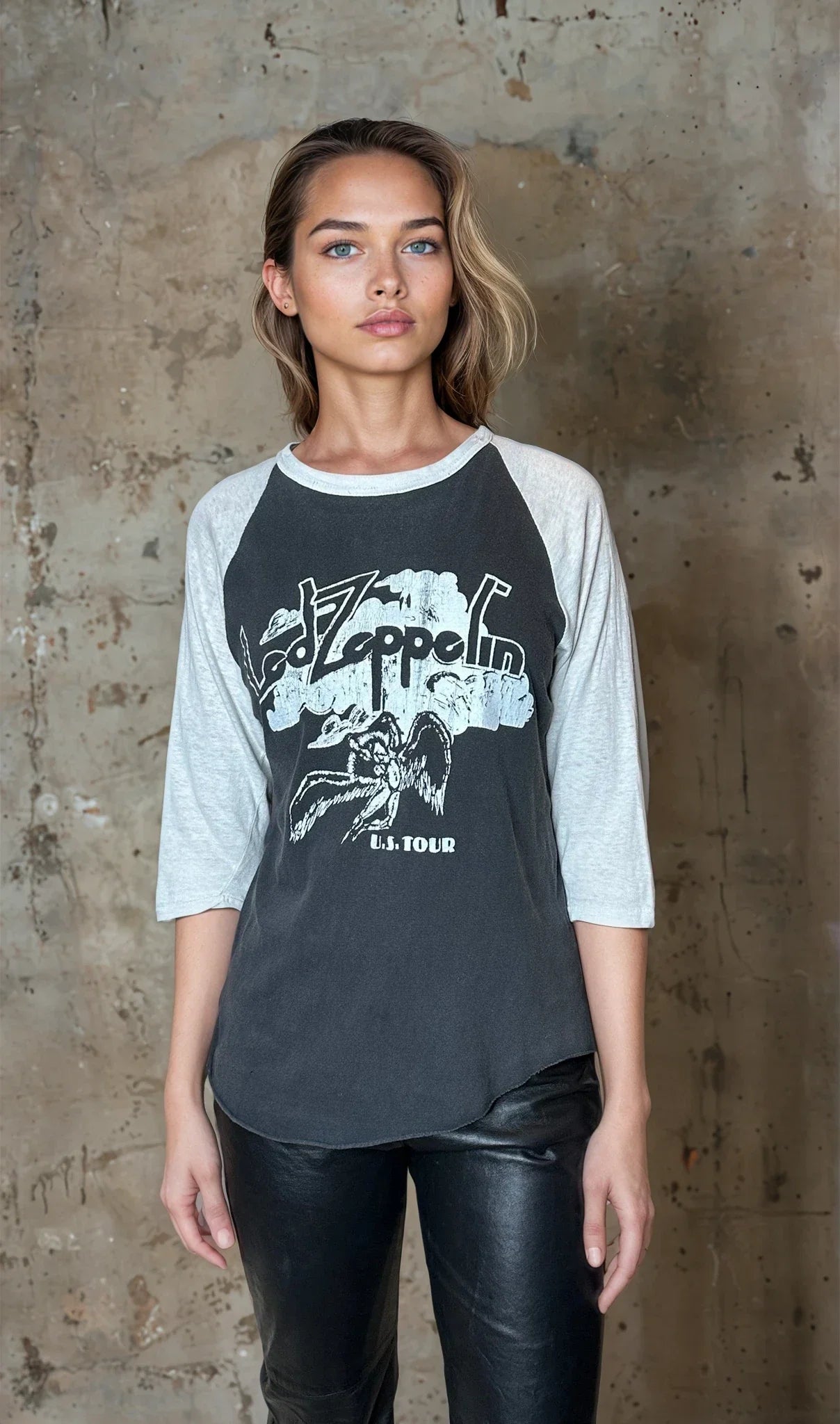 Very Rare Original Vintage 1970's Led Zeppelin US Tour Rock / Band Single Stitch T Shirt UK 6 - 10