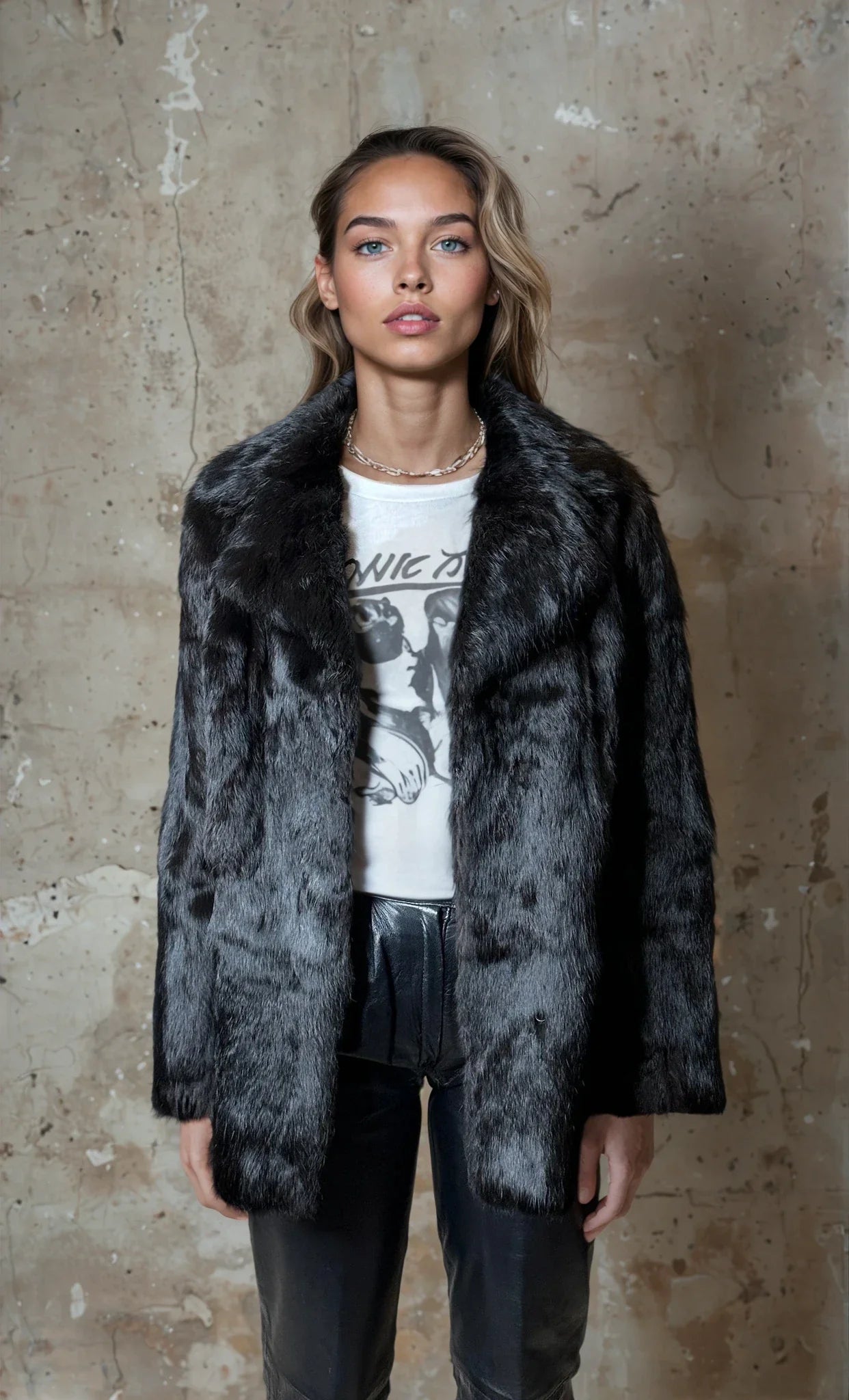Original Vintage 1970's Dark Brown Fur Coat UK 8 - 14