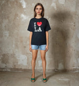 Original Vintage I Heart LA Black Printed T-Shirt UK 6 - 12