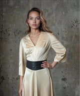 Original 1970's Vintage Gold Disco Dress by Frank Usher UK 10 - 12