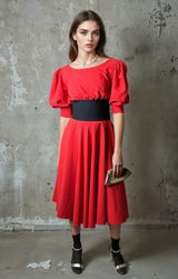 Stunning Original 1980's Vintage Zandra Rhodes Bright Red Dress UK 10 - 12