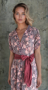 Original Late 1970's Vintage Anokhi Indian Cotton Floral Print Dress UK 8 - 12