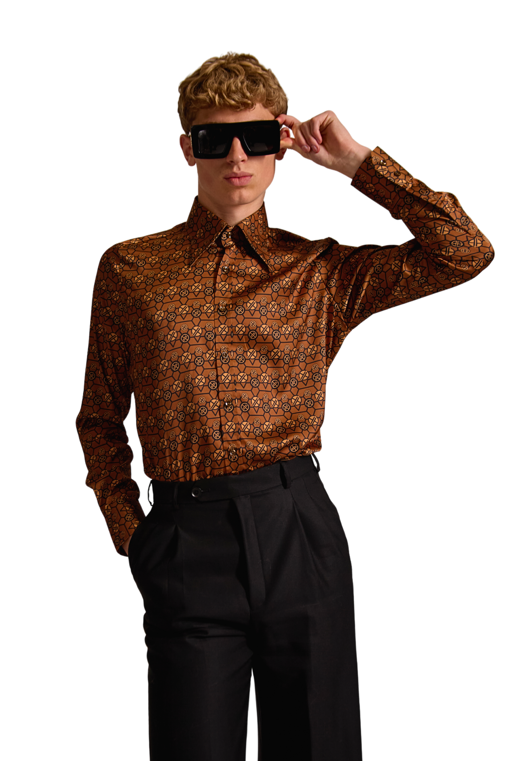 Tailored Fit Monogram Shirt