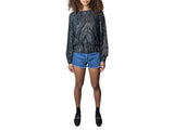 Incredible 1980's Vintage Black Diamante Top UK 8 - 12