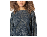Incredible 1980's Vintage Black Diamante Top UK 8 - 12