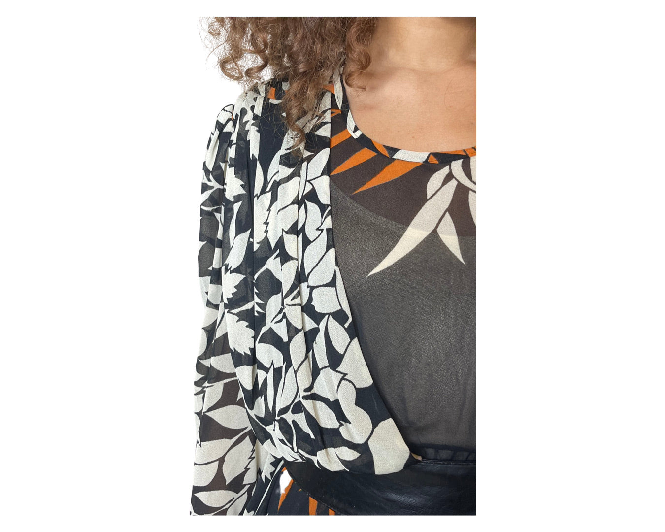 Original 1970's Vintage Black Floral Dress UK 10 - 12