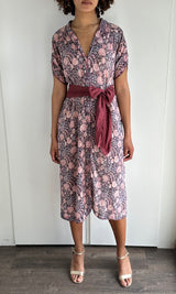 Original Late 1970's Vintage Anokhi Indian Cotton Floral Print Dress UK 8 - 12