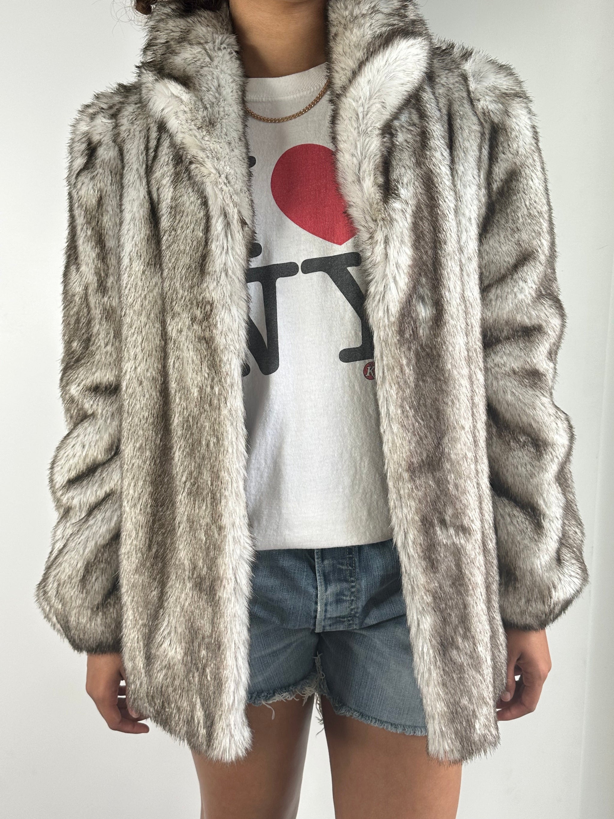 Gorgeous Original 1970's Vintage Faux Fox Fur Coat UK 8 - 14