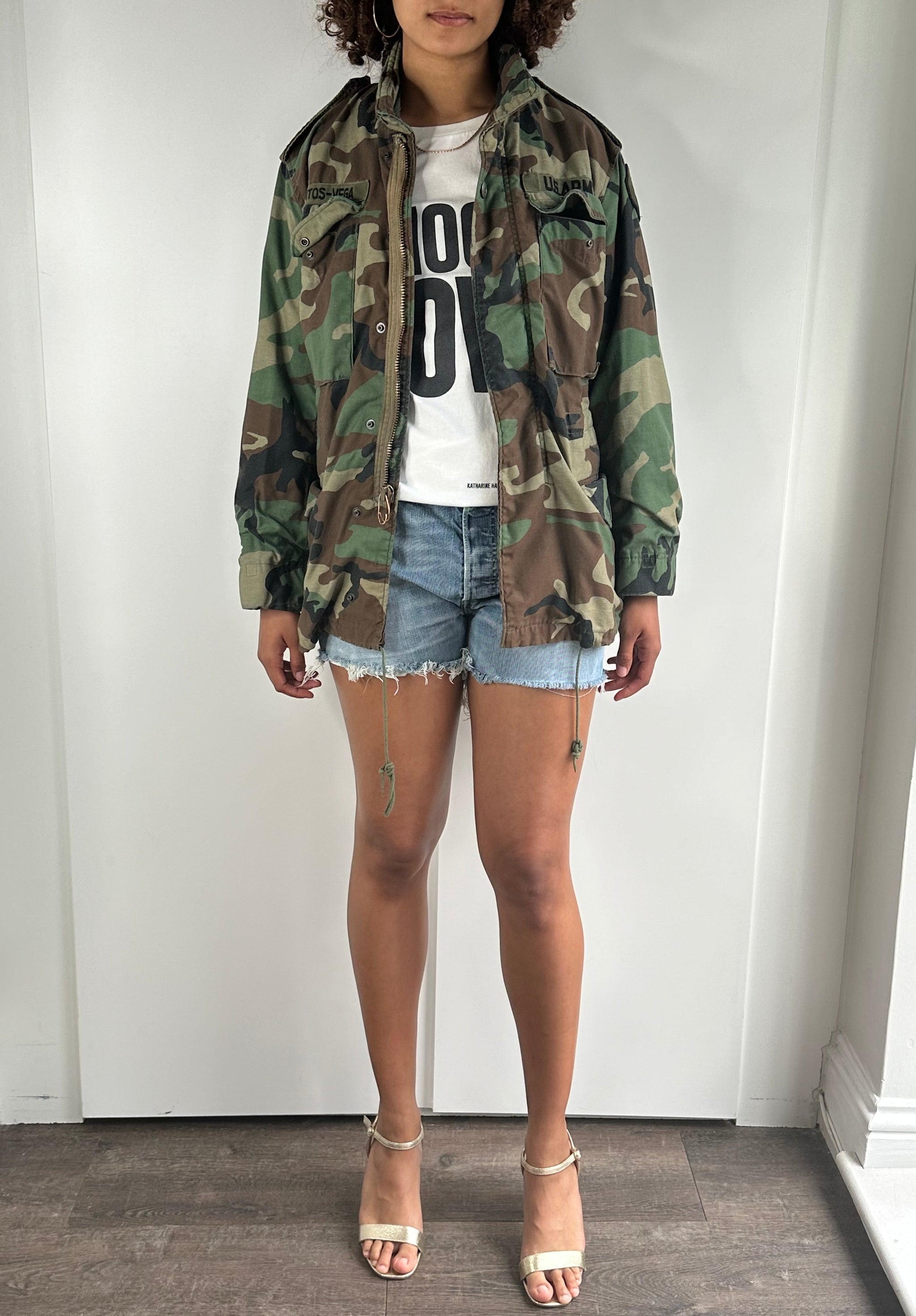 Original Vintage US Army M65 Camouflage Jacket UK 8 - 14