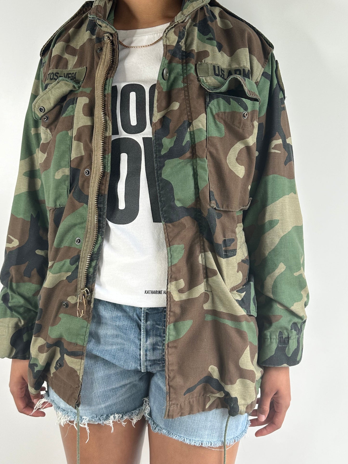 Original Vintage US Army M65 Camouflage Jacket UK 8 - 14