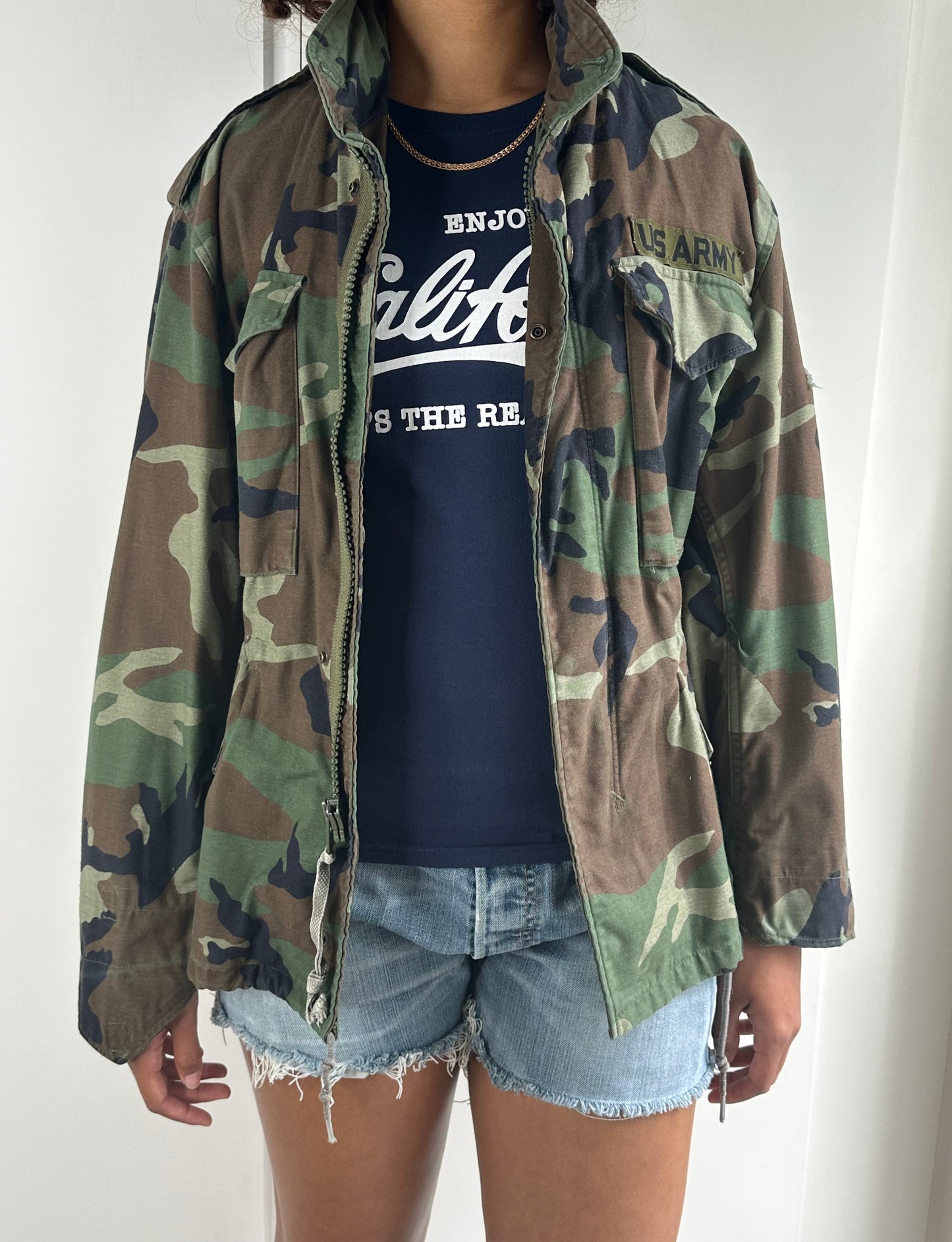 Original Vintage US Army M65 Camouflage Jacket UK 8 - 14