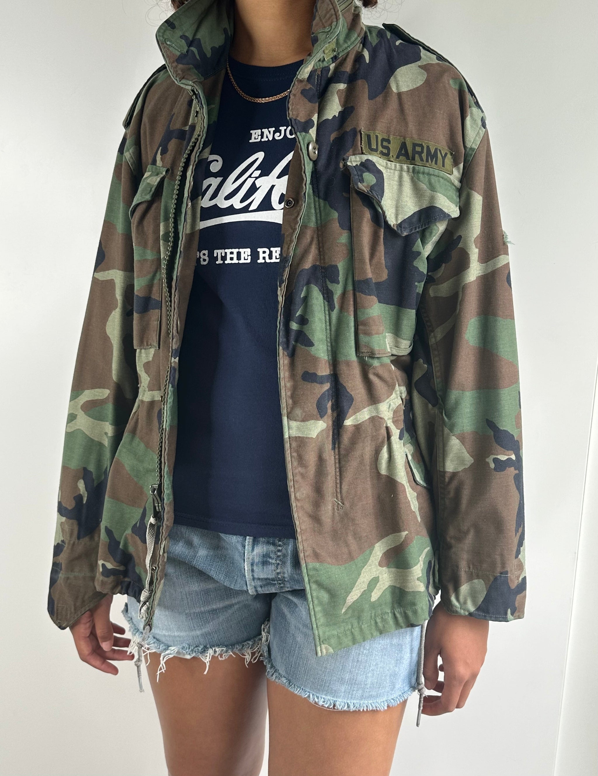 Original Vintage US Army M65 Camouflage Jacket UK 8 - 14