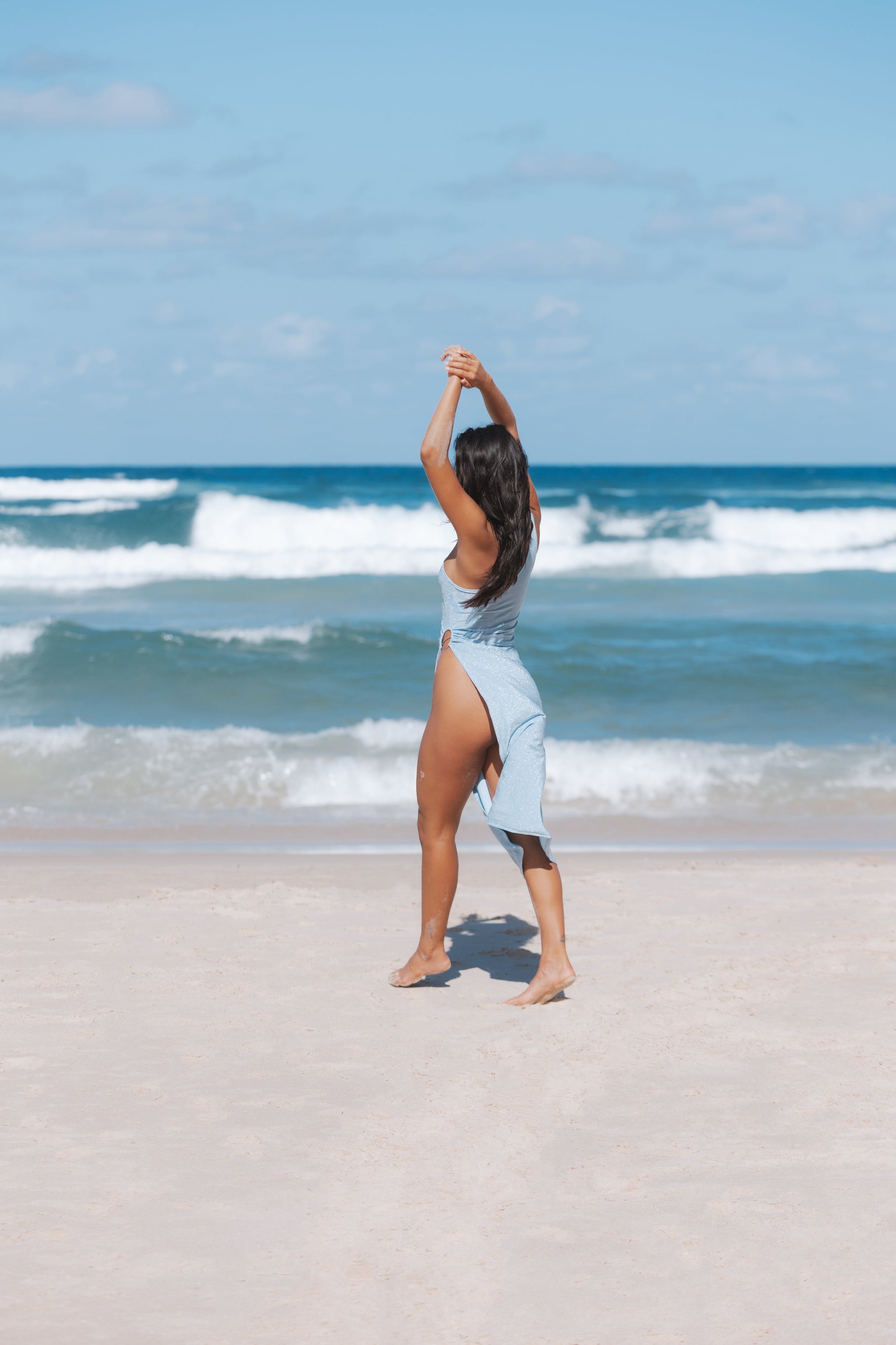 BAHAMA DRESS - BABY BLUE SHIMMER