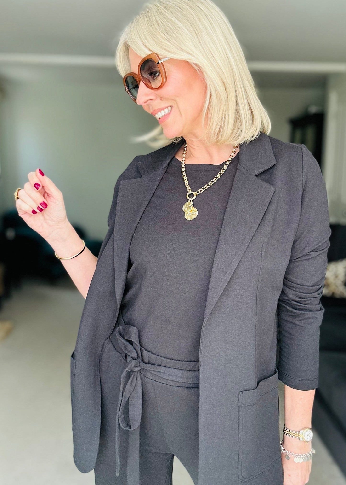 CIRCE soft blazer, charcoal