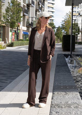ATHENA v-neck, short sleeve top, taupe