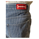 Original Vintage Halston Pin Striped Denim Shorts UK 10