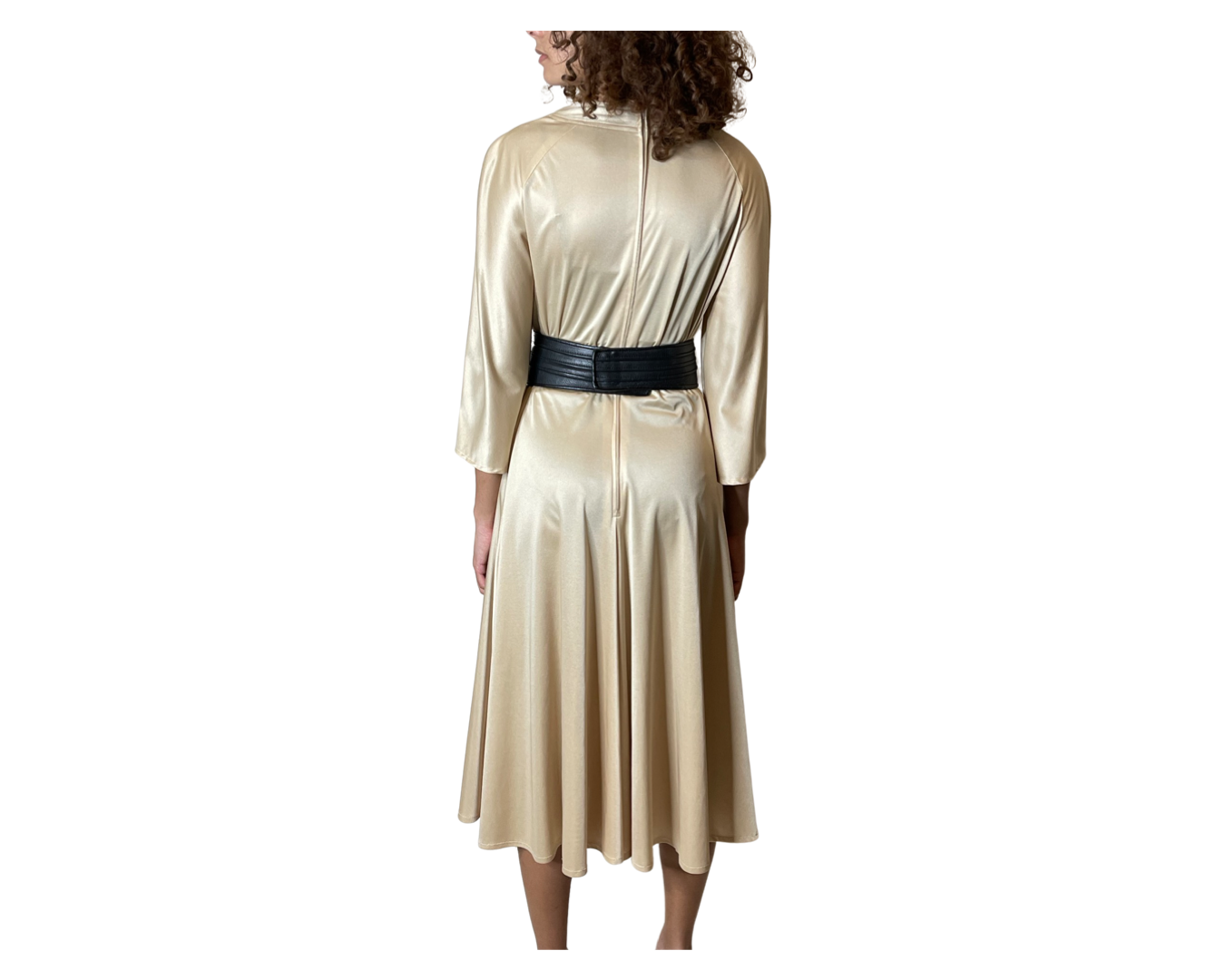 Original 1970's Vintage Gold Disco Dress by Frank Usher UK 10 - 12