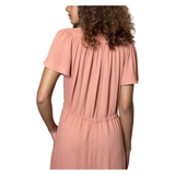 Vintage Peach Dusty Pink 1970's Radley Moss Crepe Tea Dress UK Size 12 - 14