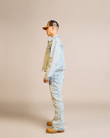 Villager Blue Grid Denim Set